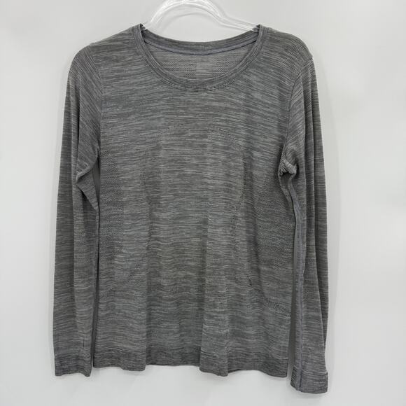 LULULEMON Womens Swiftly Long Sleeve Shirt Size 6 Crew Neck Relaxed Fit Grey - Picture 1 of 5